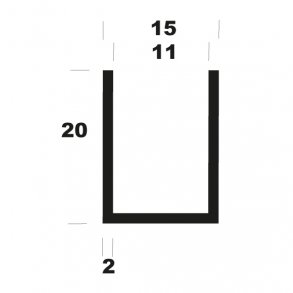 U-profil B15*H20*2