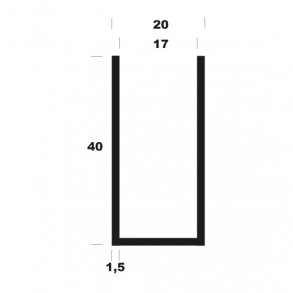 U-profil r B20*H40*1,5