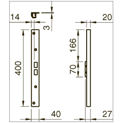 Assa 2405 vinkelslutblik 400 mm