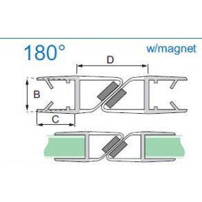 Magnetttningslister 180°, st