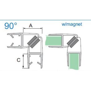 Magnetttningslister 90°, st